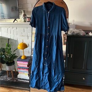 Zara Premium Maxi Button-Down Dress